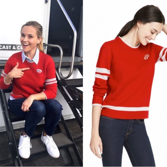 Draper James 100% Wool Varsity Preppy Gossip Girl Style Sweater Size XS - Picture 2 of 3